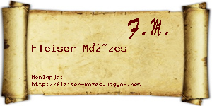 Fleiser Mózes névjegykártya