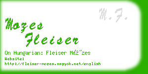 mozes fleiser business card
